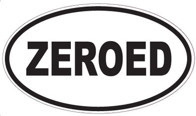 ZEROED - Oval Sticker