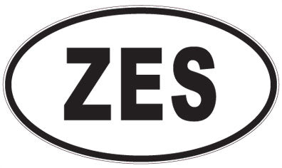 ZES - 3 Letter Initials Oval Sticker