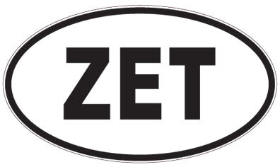 ZET - 3 Letter Initials Oval Sticker