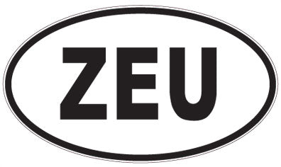 ZEU - 3 Letter Initials Oval Magnet