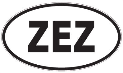 ZEZ - 3 Letter Initials Oval Sticker