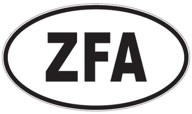 ZFA - 3 Letter Initials Oval Sticker