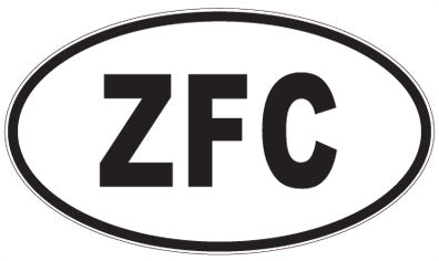ZFC - 3 Letter Initials Oval Sticker