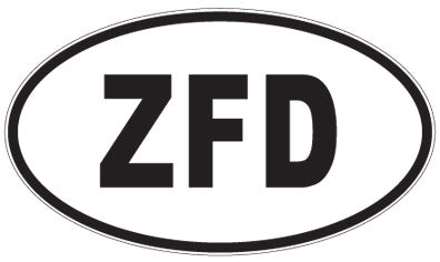 ZFD - 3 Letter Initials Oval Magnet