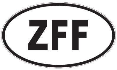 ZFF - 3 Letter Initials Oval Magnet