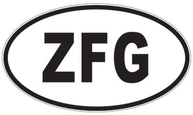 ZFG - 3 Letter Initials Oval Magnet
