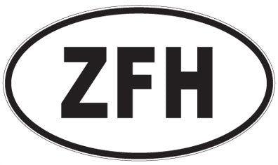 ZFH - 3 Letter Initials Oval Magnet
