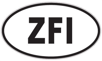 ZFI - 3 Letter Initials Oval Sticker