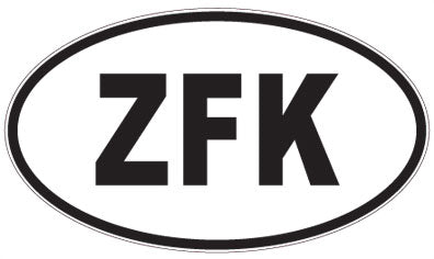 ZFK - 3 Letter Initials Oval Magnet
