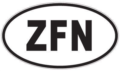 ZFN - 3 Letter Initials Oval Sticker