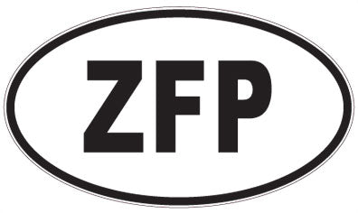 ZFP - 3 Letter Initials Oval Sticker