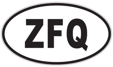 ZFQ - 3 Letter Initials Oval Sticker