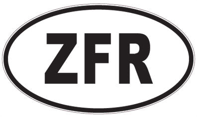 ZFR - 3 Letter Initials Oval Sticker