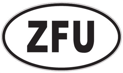 ZFU - 3 Letter Initials Oval Sticker