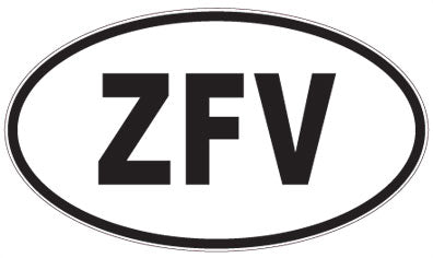 ZFV - 3 Letter Initials Oval Magnet