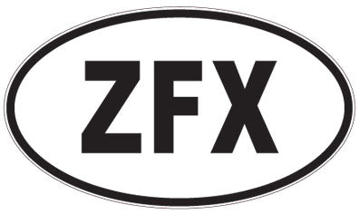 ZFX - 3 Letter Initials Oval Sticker