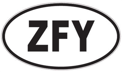 ZFY - 3 Letter Initials Oval Sticker