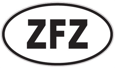 ZFZ - 3 Letter Initials Oval Sticker