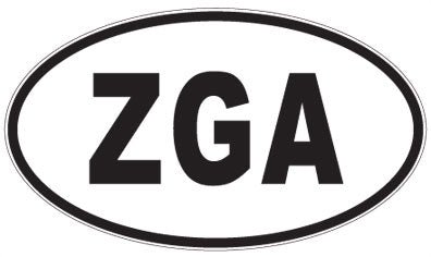 ZGA - 3 Letter Initials Oval Sticker