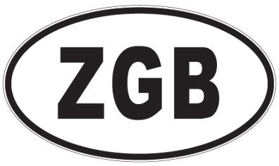 ZGB - 3 Letter Initials Oval Sticker