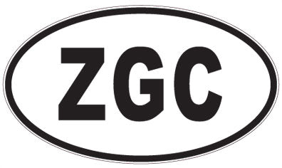 ZGC - 3 Letter Initials Oval Sticker