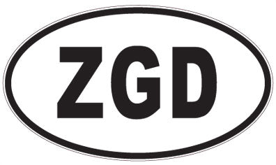 ZGD - 3 Letter Initials Oval Sticker