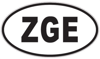 ZGE - 3 Letter Initials Oval Sticker