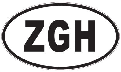 ZGH - 3 Letter Initials Oval Magnet