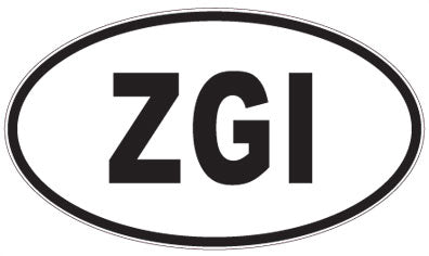 ZGI - 3 Letter Initials Oval Sticker