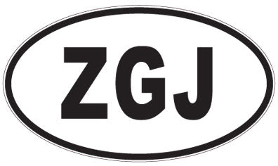 ZGJ - 3 Letter Initials Oval Sticker