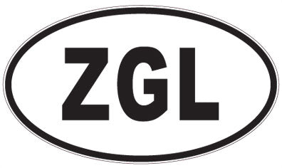 ZGL - 3 Letter Initials Oval Magnet