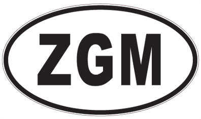 ZGM - 3 Letter Initials Oval Magnet