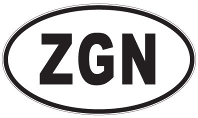 ZGN - 3 Letter Initials Oval Magnet