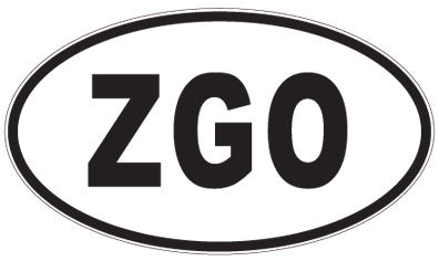 ZGO - 3 Letter Initials Oval Magnet