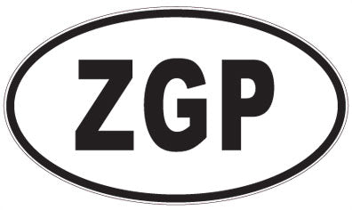 ZGP - 3 Letter Initials Oval Sticker