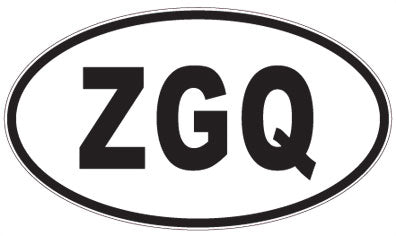 ZGQ - 3 Letter Initials Oval Sticker