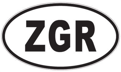 ZGR - 3 Letter Initials Oval Magnet