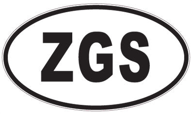 ZGS - 3 Letter Initials Oval Magnet