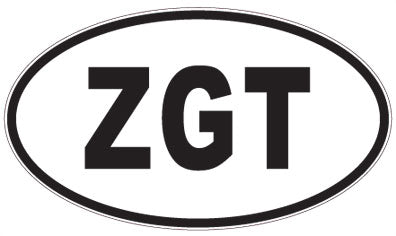 ZGT - 3 Letter Initials Oval Magnet