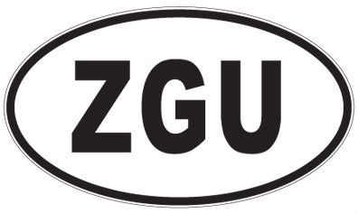 ZGU - 3 Letter Initials Oval Magnet
