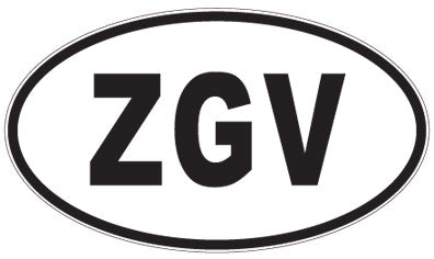 ZGV - 3 Letter Initials Oval Magnet
