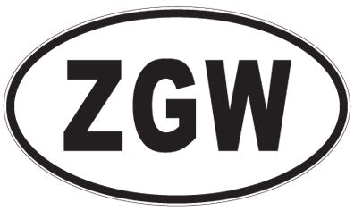 ZGW - 3 Letter Initials Oval Sticker