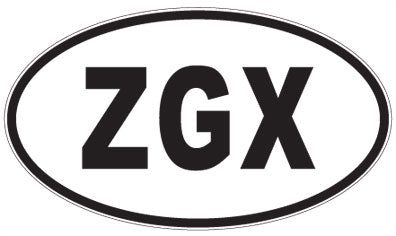 ZGX - 3 Letter Initials Oval Sticker