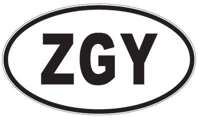 ZGY - 3 Letter Initials Oval Sticker