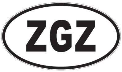 ZGZ - 3 Letter Initials Oval Sticker