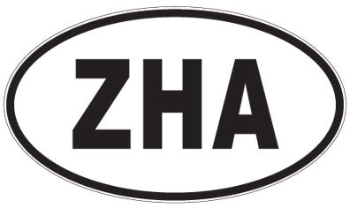 ZHA - 3 Letter Initials Oval Sticker