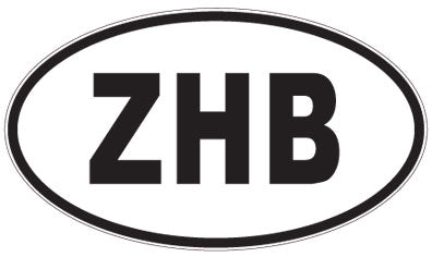 ZHB - 3 Letter Initials Oval Magnet