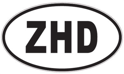 ZHD - 3 Letter Initials Oval Sticker