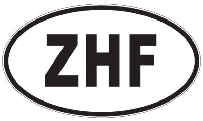 ZHF - 3 Letter Initials Oval Sticker