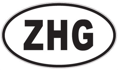 ZHG - 3 Letter Initials Oval Magnet